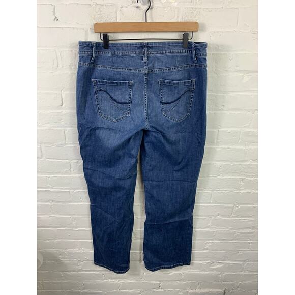 Lane Bryant Men's Straight Leg Cropped Jeans Denim Stretch Cotton Blue Size 18 - Picture 2 of 4